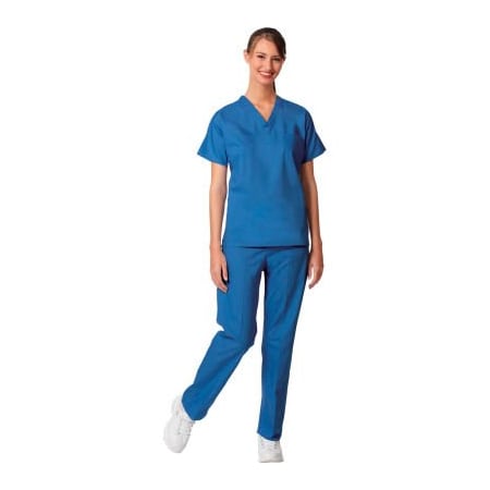 Superior Surgical Manufacturing Unisex Set-In Sleeve Scrub Shirt, Reversible, Ciel Blue, L 6796L